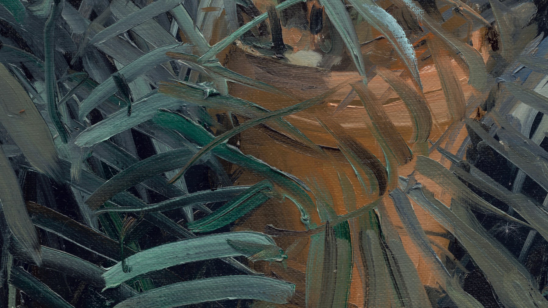 Gerard_Byrne_Between_the_Leaves_botanical_art_contemporary_impressionism_painting_detail