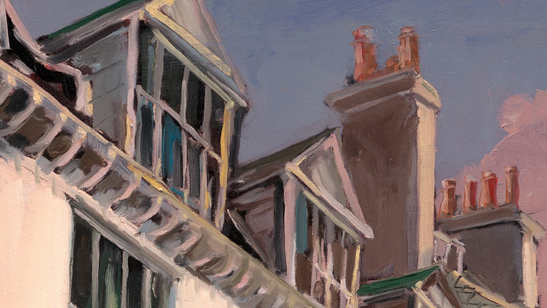 Gerard-Byrne_Sunset-at-Clifton-Terrace-Brighton-art-gallery-Dublin-Ireland-painting-detail