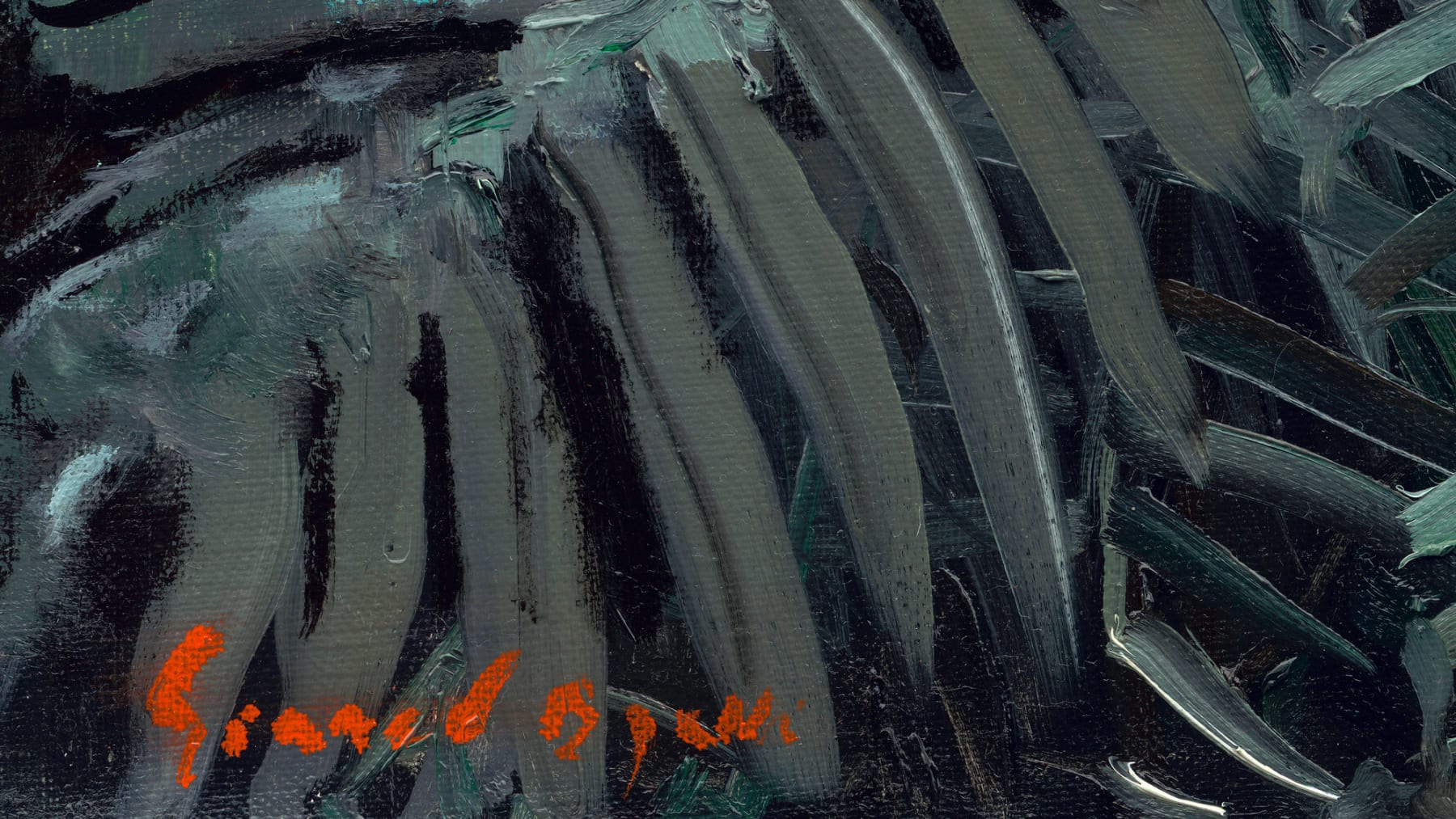 Gerard_Byrne_Between_the_Leaves_botanical_art_contemporary_impressionism_painting_detail