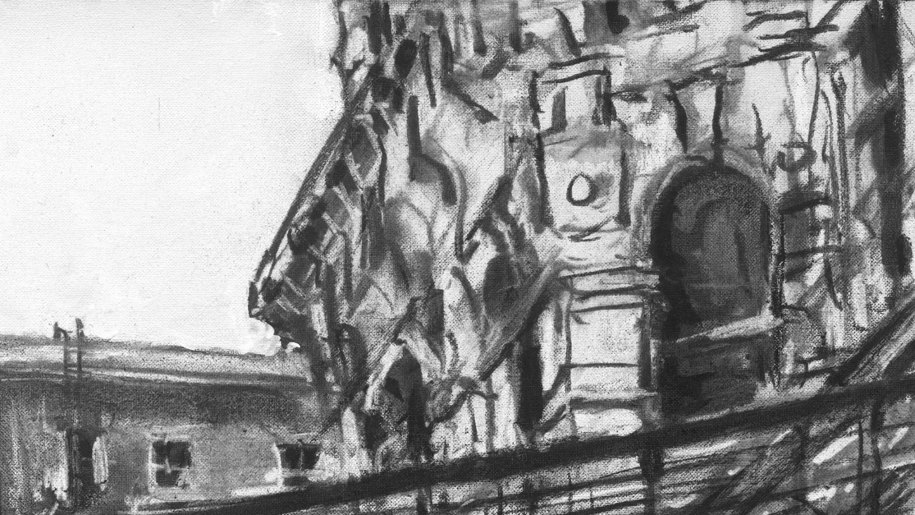 Gerard_Byrne_Thing_Can_Only_Get_Better_modern_irish_impressionism_fine_art_gallery_Dublin_Ireland_charcoal_sketch_detail