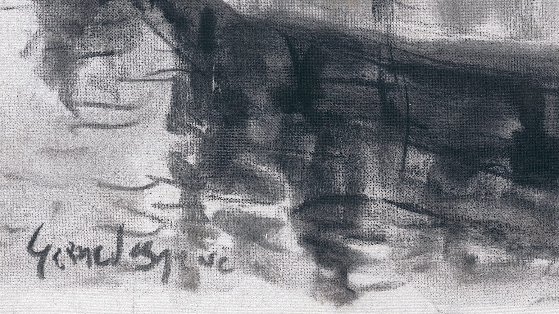 Gerard-Byrne-Before-the-Fire-Cathedrale-Notre-Dame-de-Paris-charcoalogy-exhibition-art-gallery-dublin-ireland-drawing-detail-artist-signature