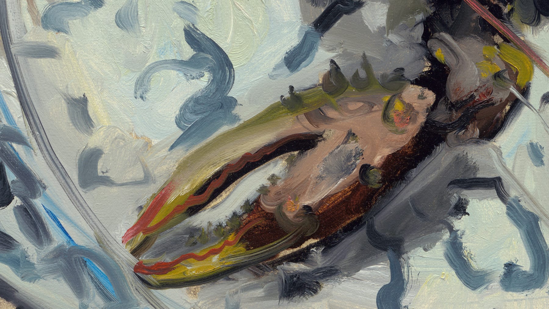 Gerard_Byrne_Lobster_and_White_Lilies_contemporary_figurative_artist_fine_art_gallery_Dublin_Ireland_painting_detail