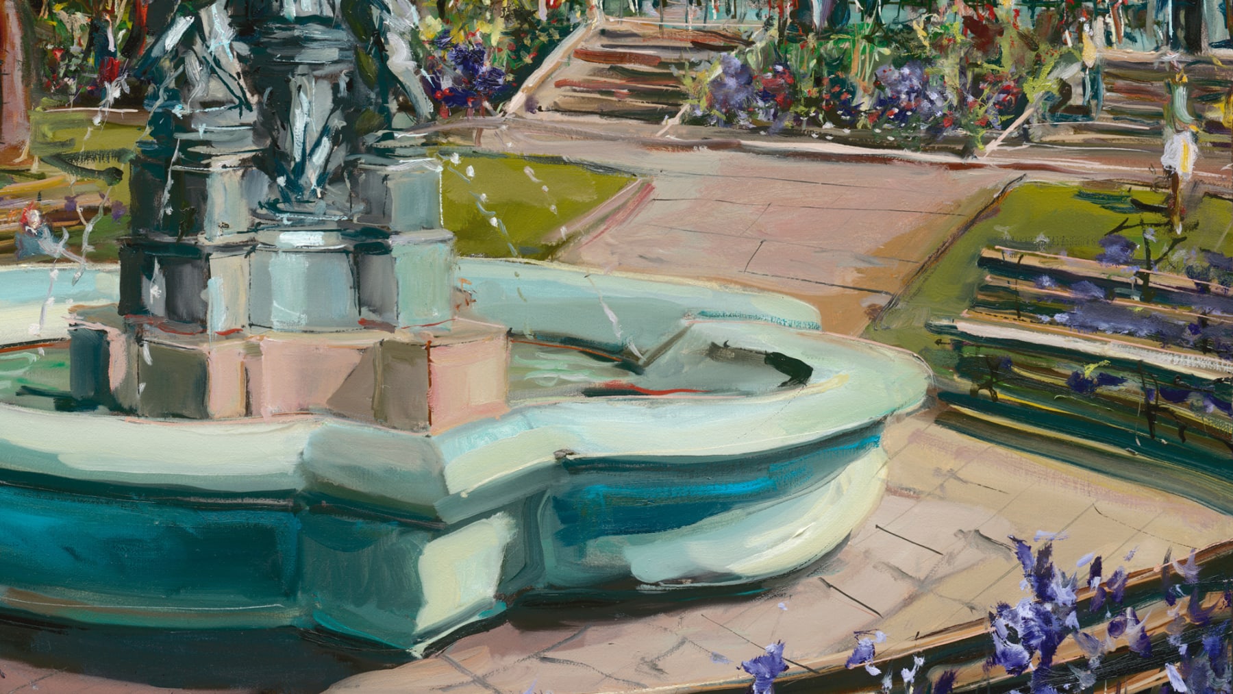 Gerard_Byrne_Summer's Purples_People's_Park_Dun_Laoghaire_modern_irish_impressionism_fine_art_gallery_dublin_Ireland_painting_detail