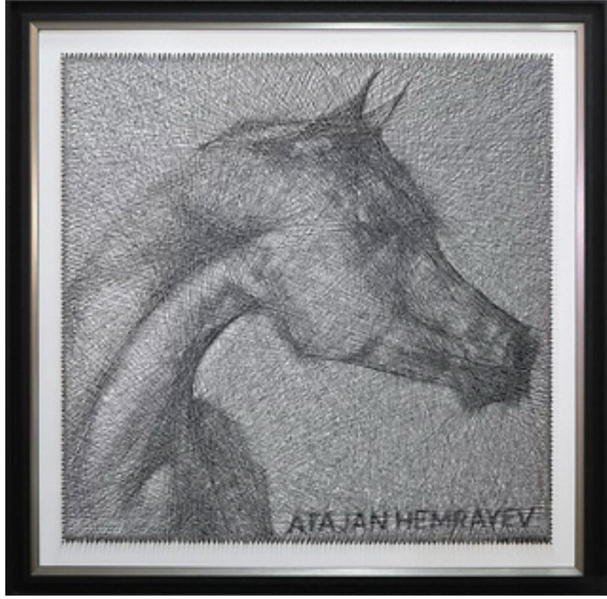 ATAJAN HEMRAYEV, Arabian stallion, 111x111cm, 2025
