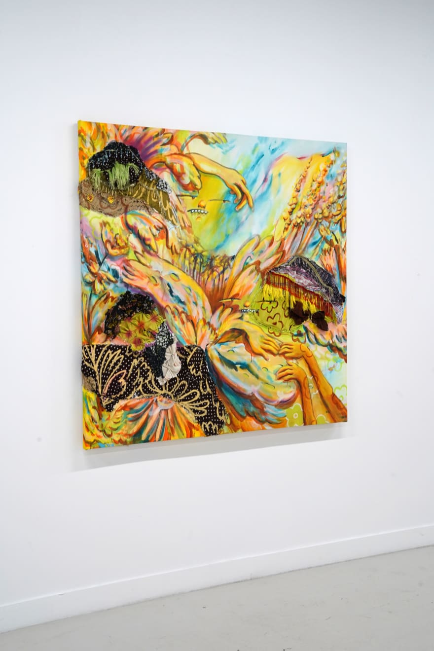 abstract painting and mixed media artwork