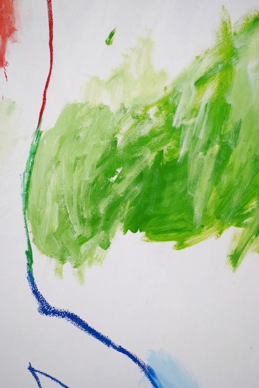 abstract painting of a a figure falling