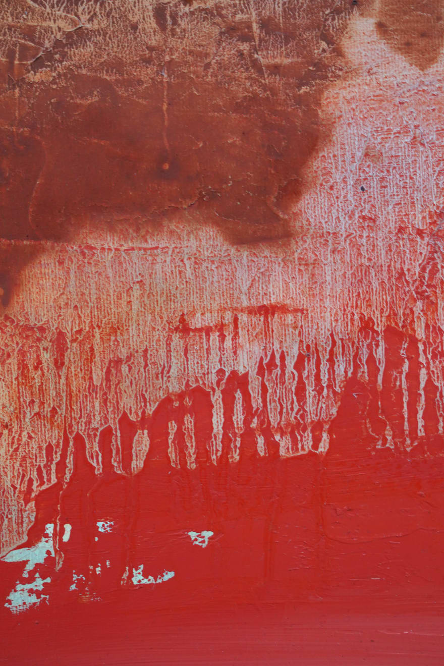abstract pink and orange paintintg of a landscape