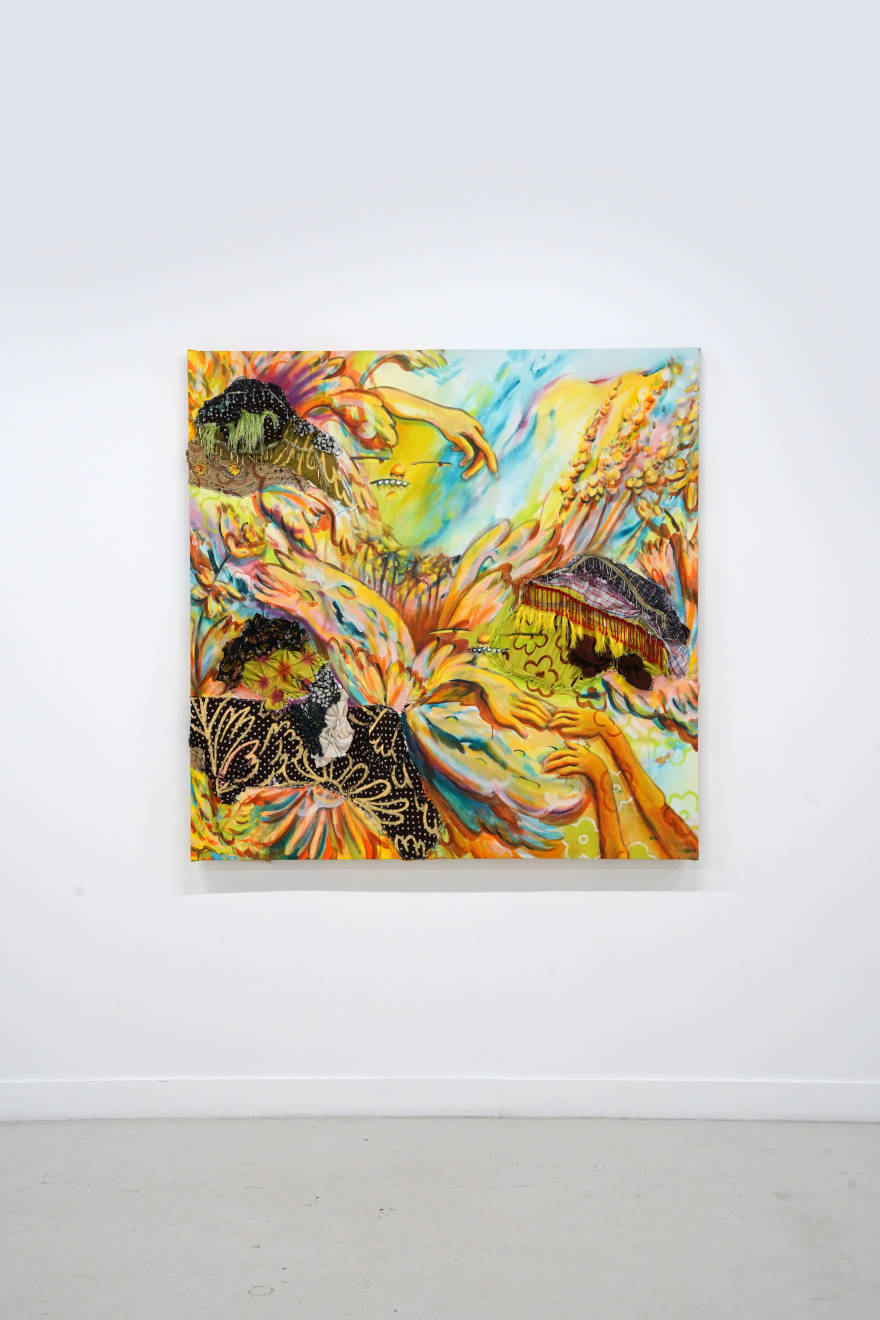 abstract painting and mixed media artwork