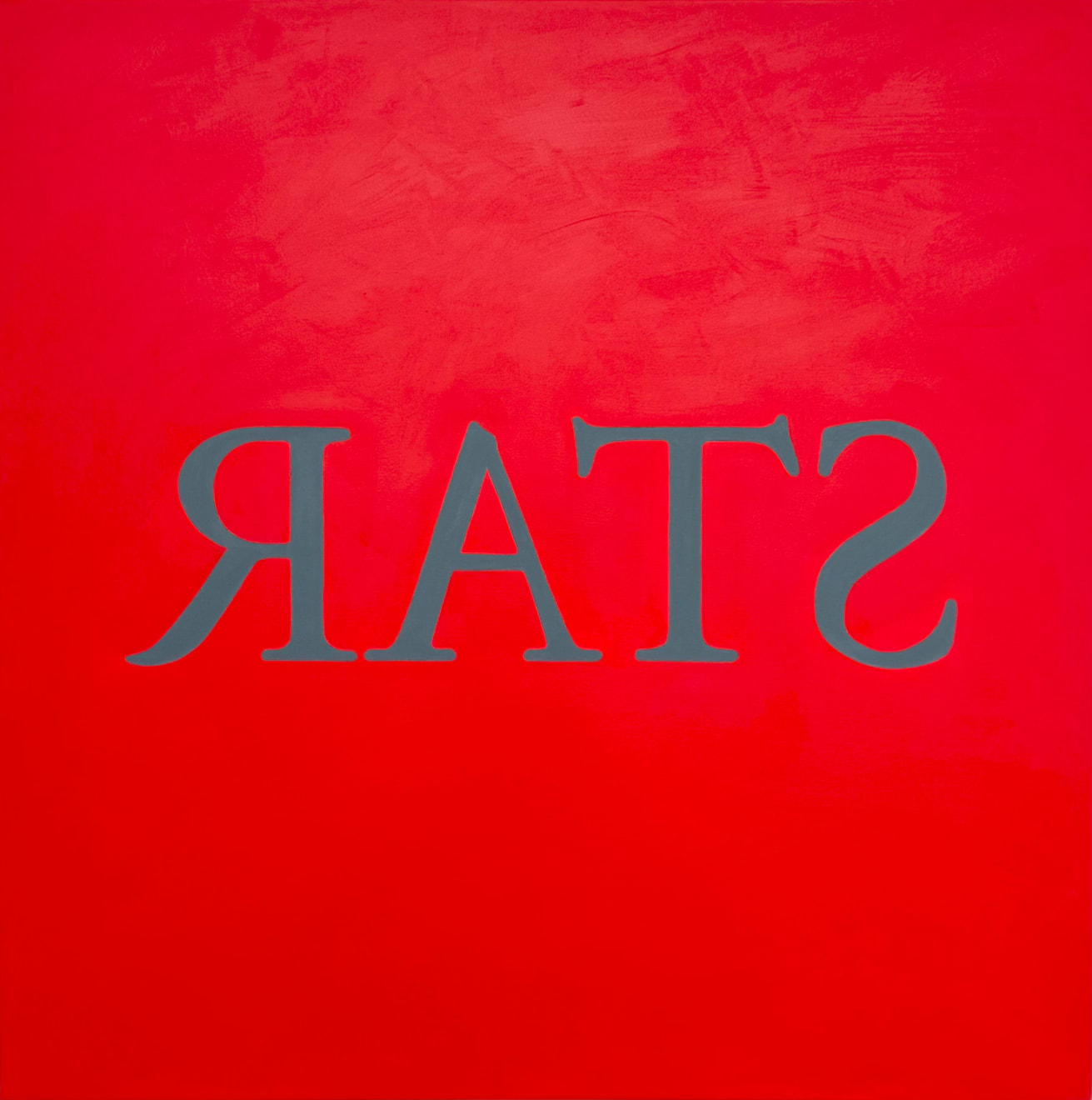 red painting that says star/rats in the center