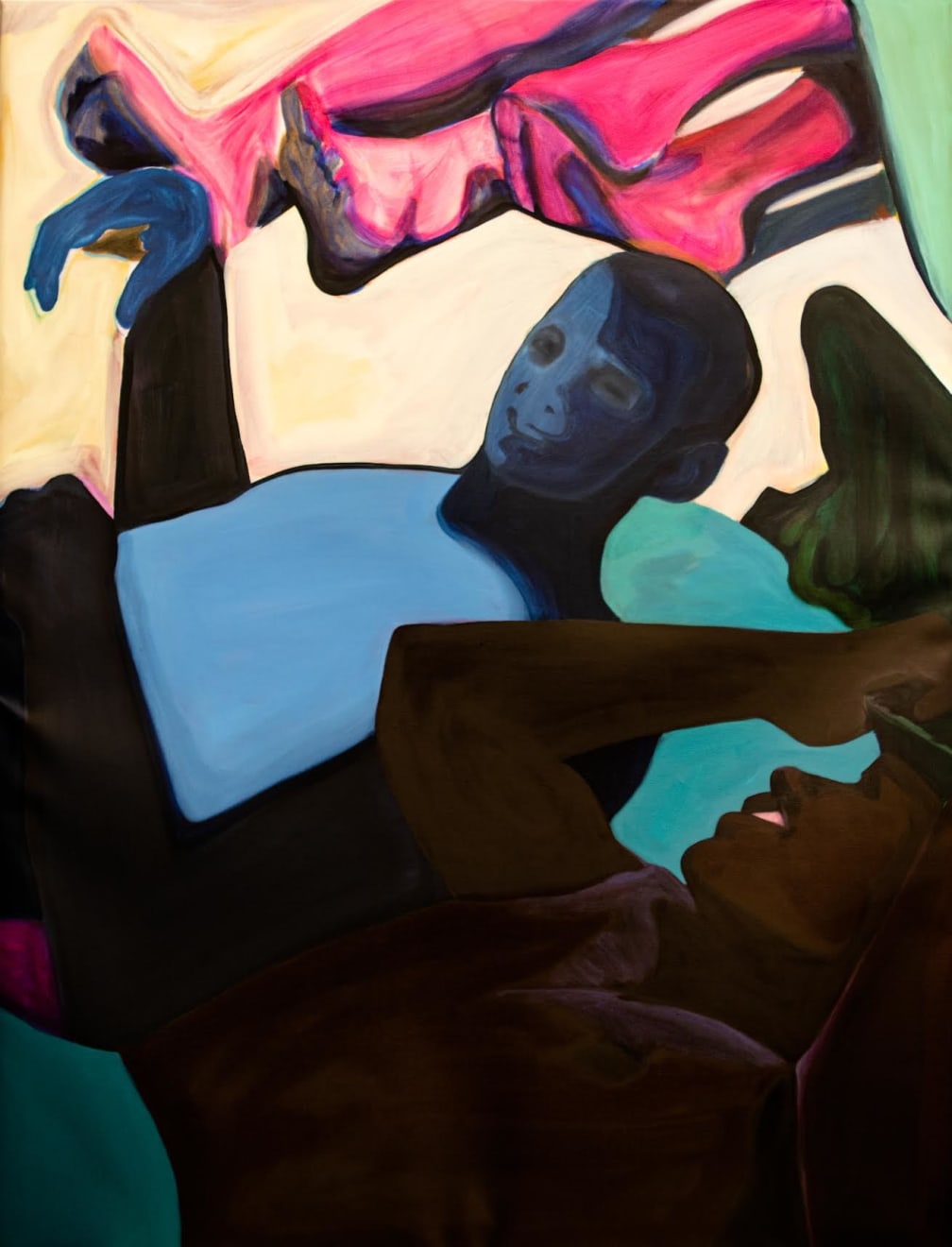 Tyler Lurks, Unidentified young American men reclining on beach