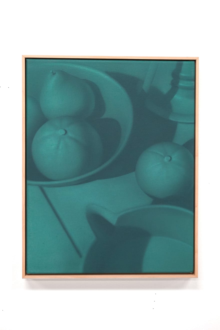 monochromatic painting of a fruit bowl
