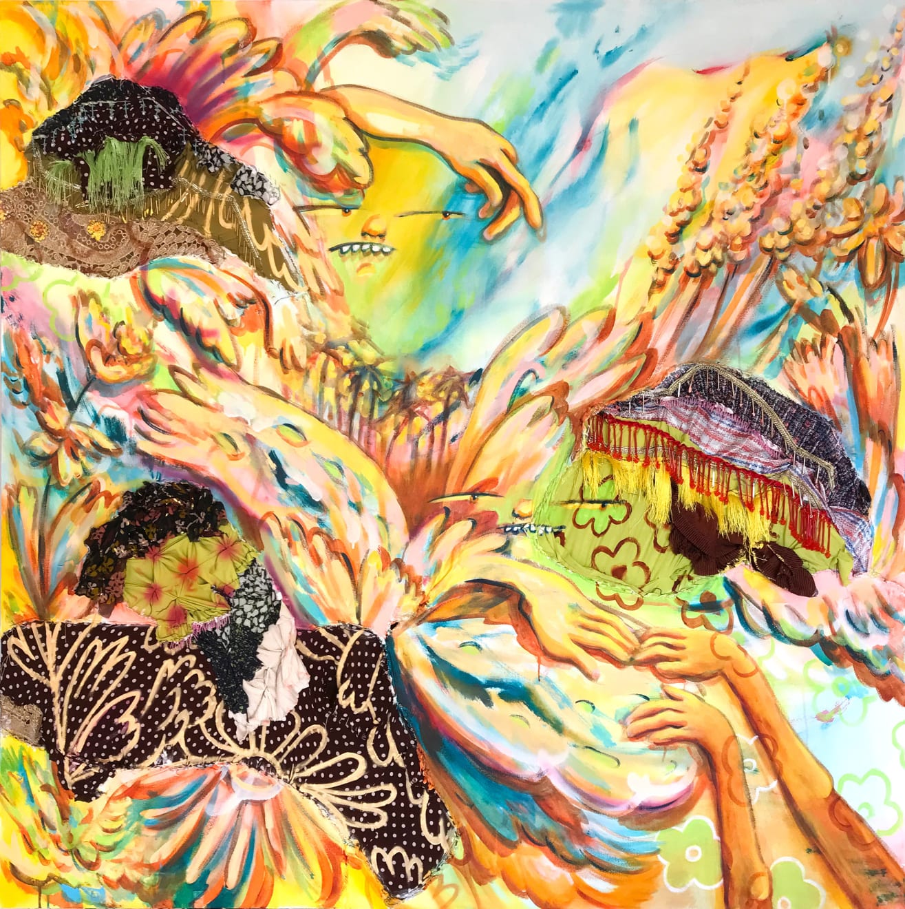 abstract painting and mixed media artwork