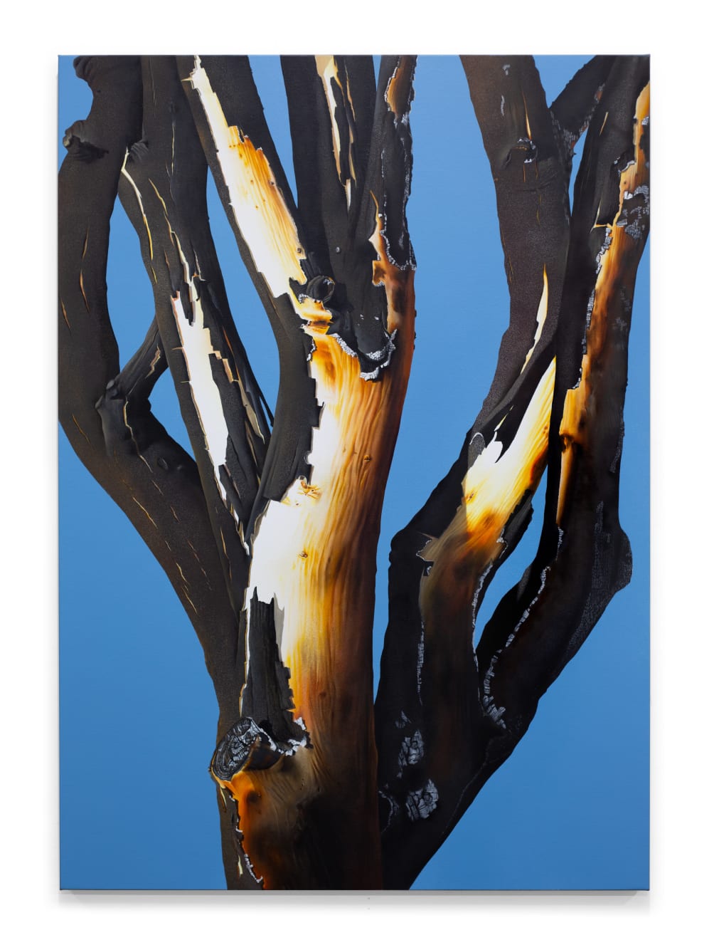 painting of a burnt orange tree