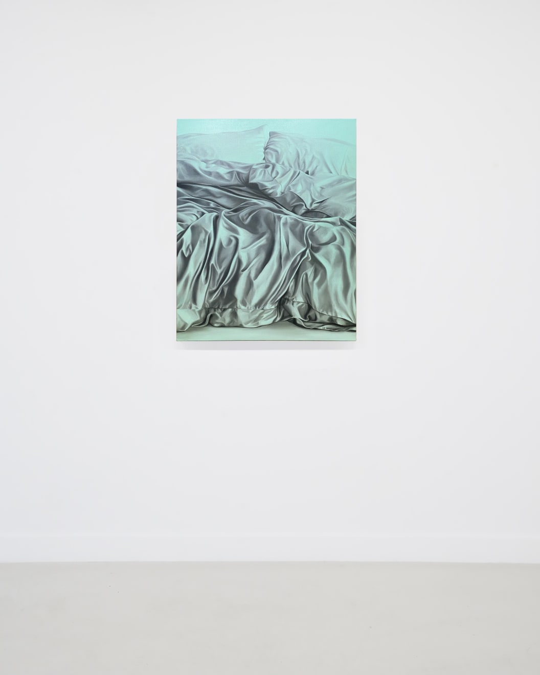 painting of bedding in blue