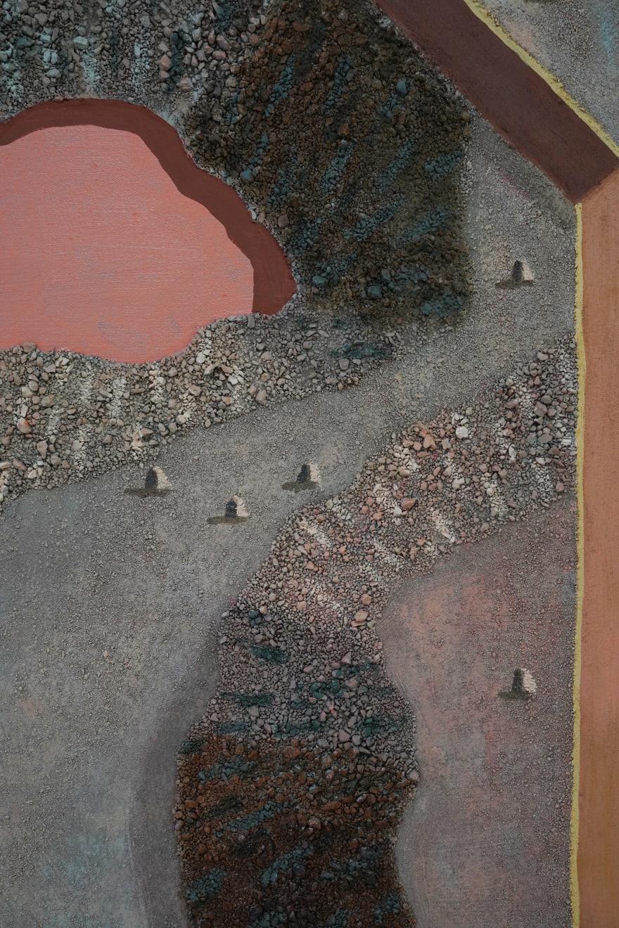 desert landscape painting with gravel