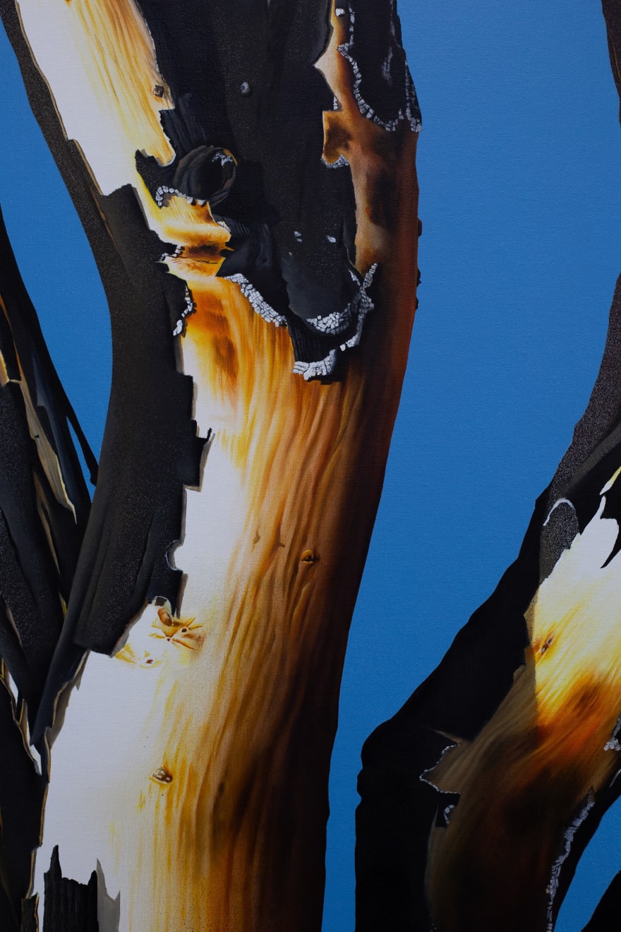 painting of a burnt orange tree