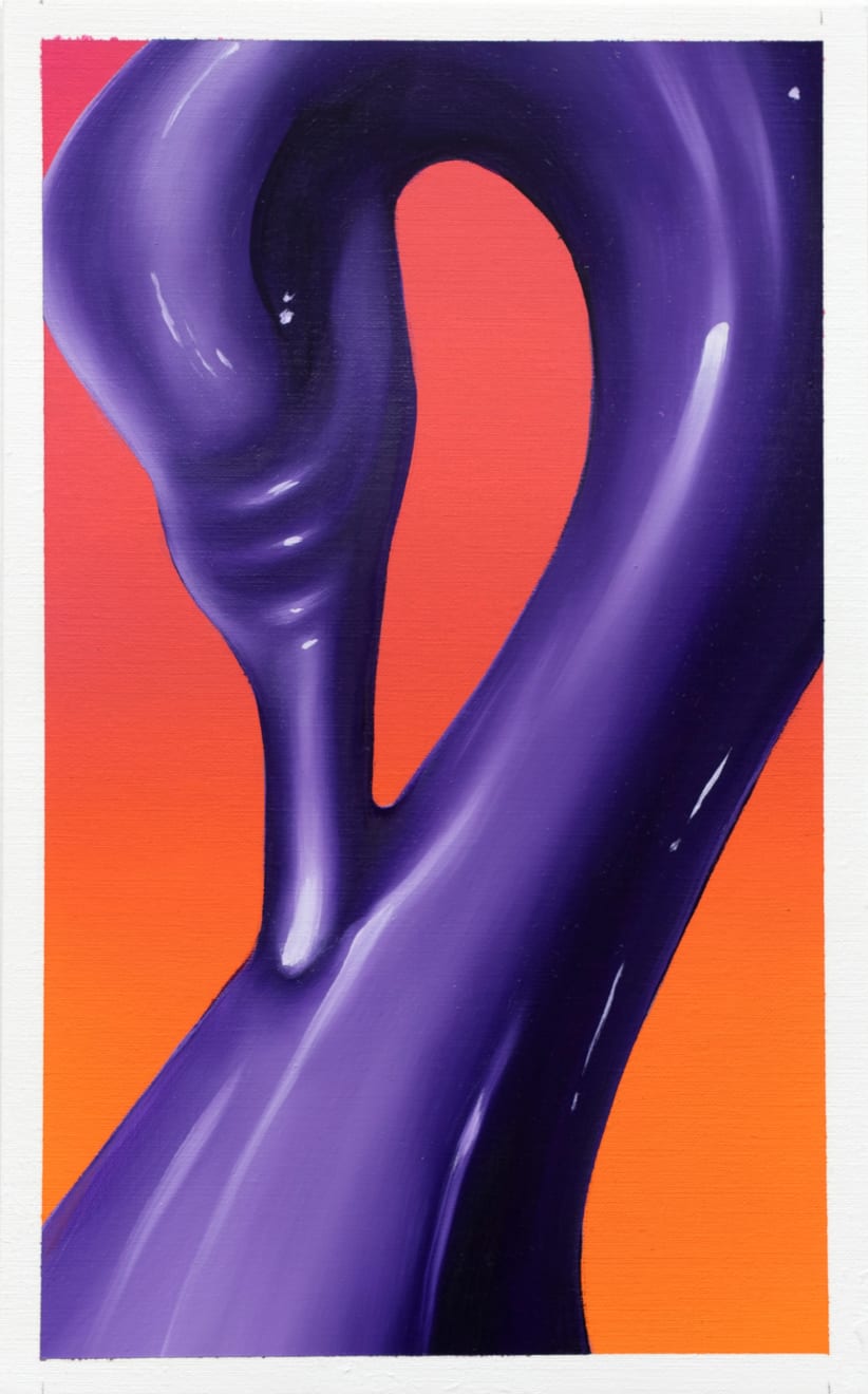 purple swan on orange background