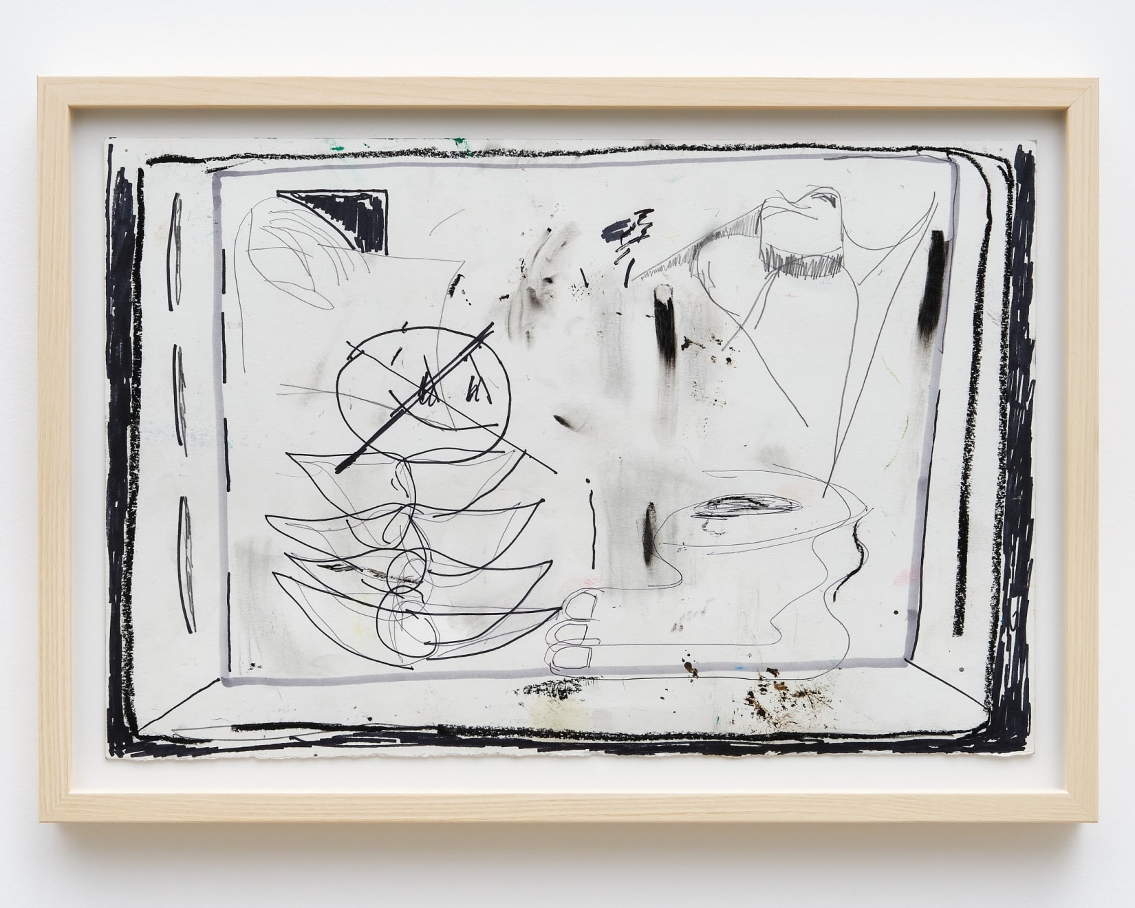 abstract black and white sketch on paper