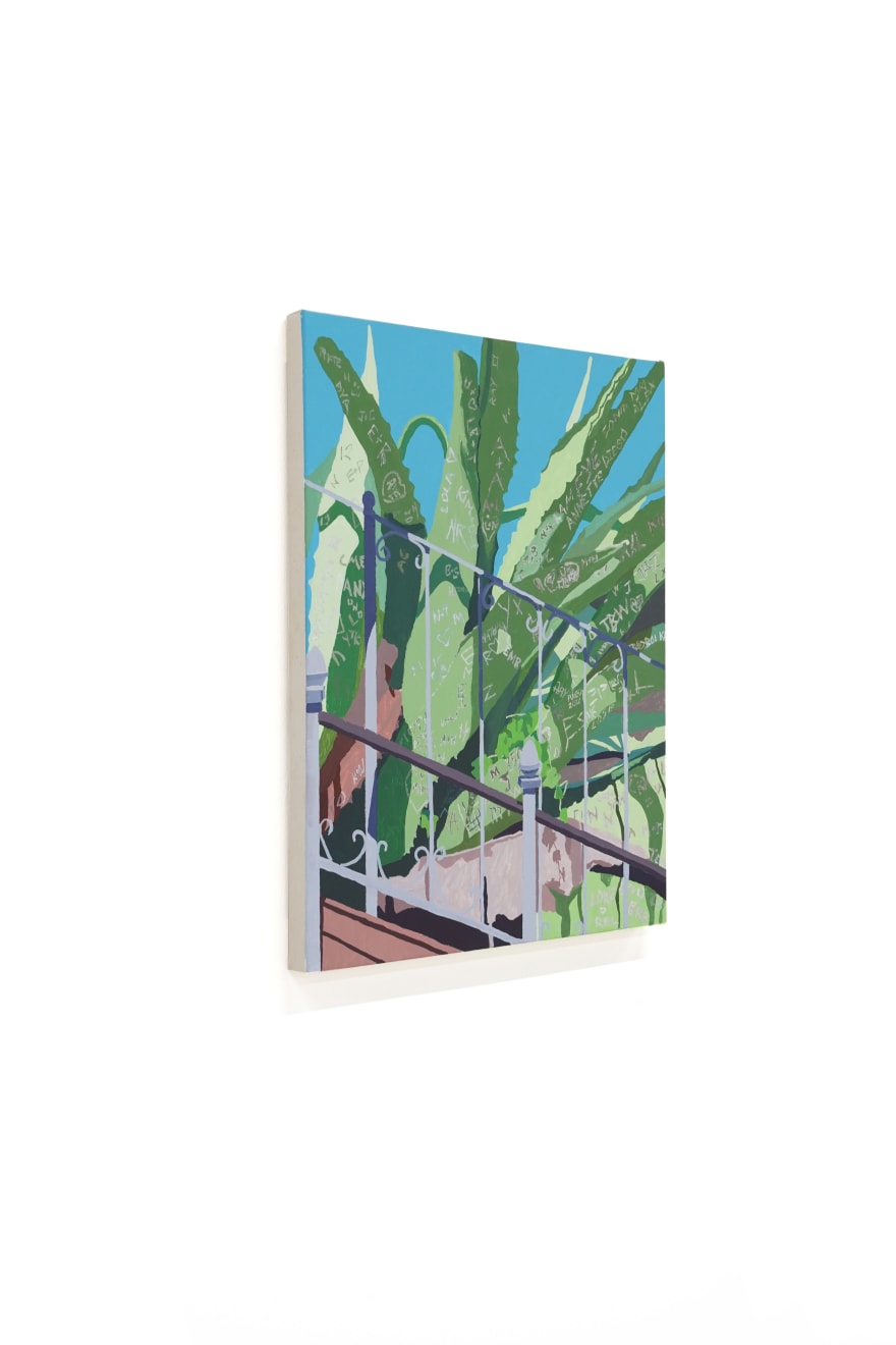 painting of an agave plant with scrubbles on it by Lisa Rock