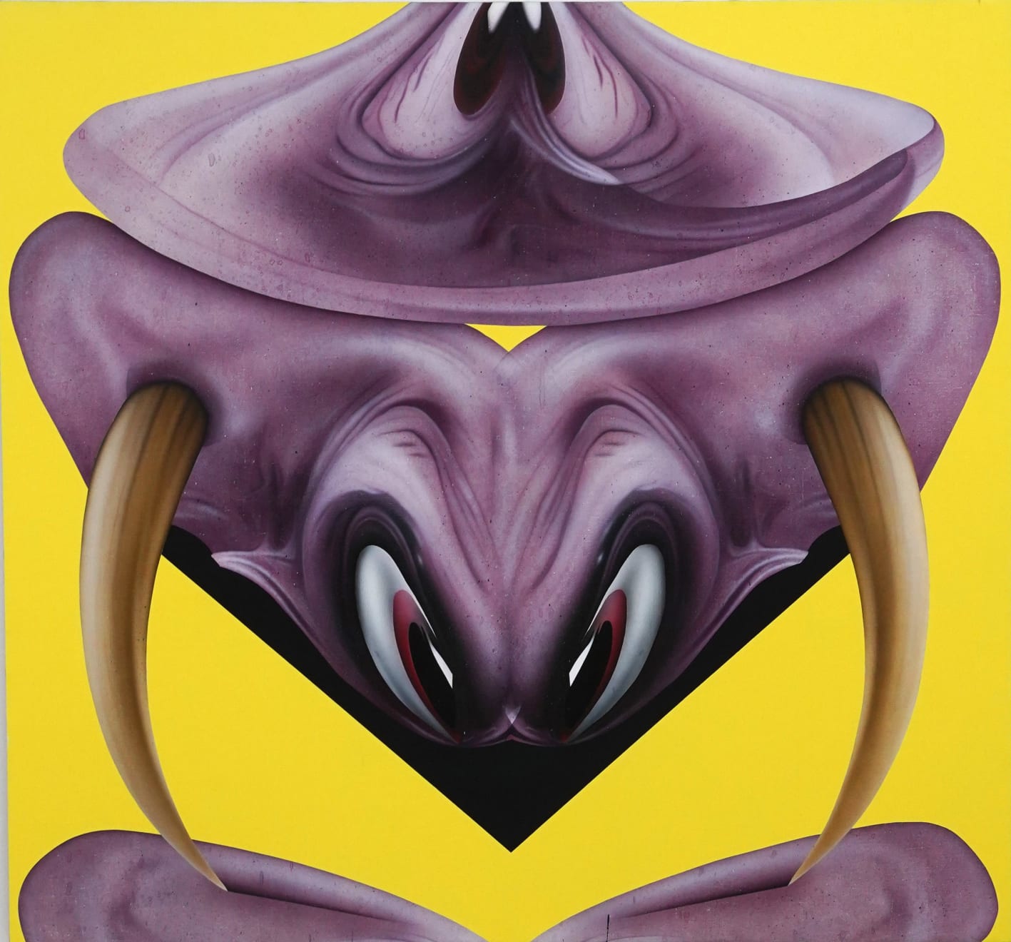 painting of an abstract animal with horns