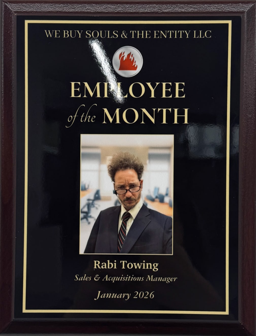 employee of the month placard