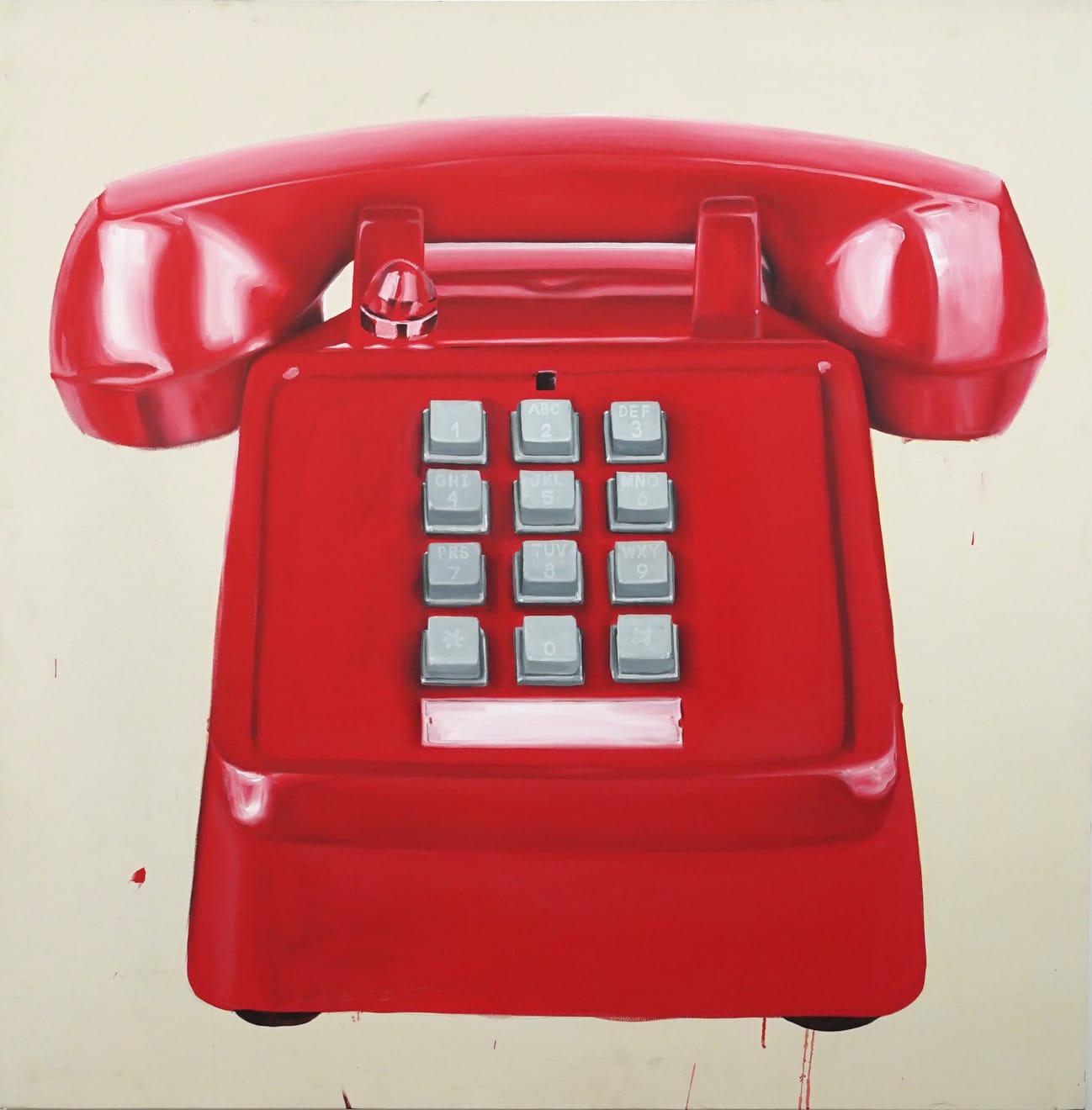 painting of a red telephone