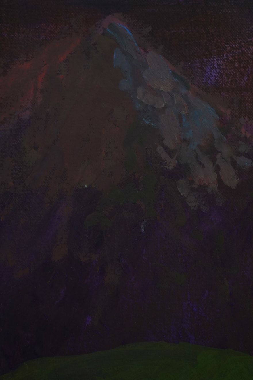 Abstract painting of a mountain