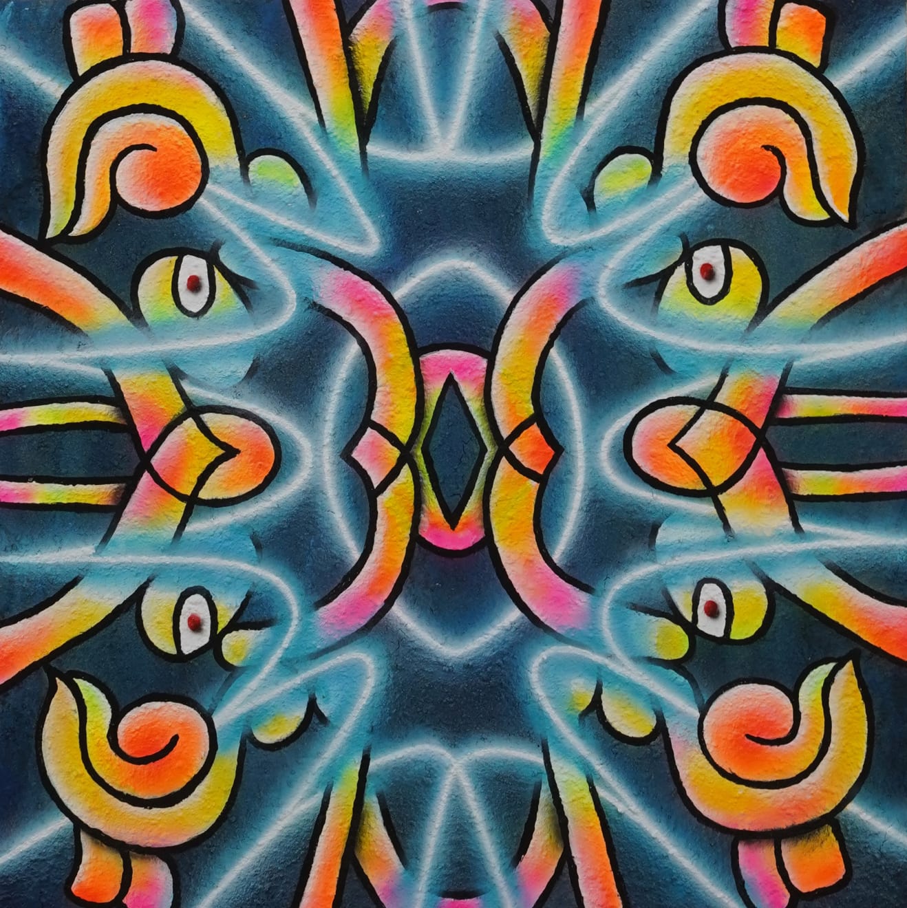 abstract aztec patterns with glowing lines by ozzie juarez