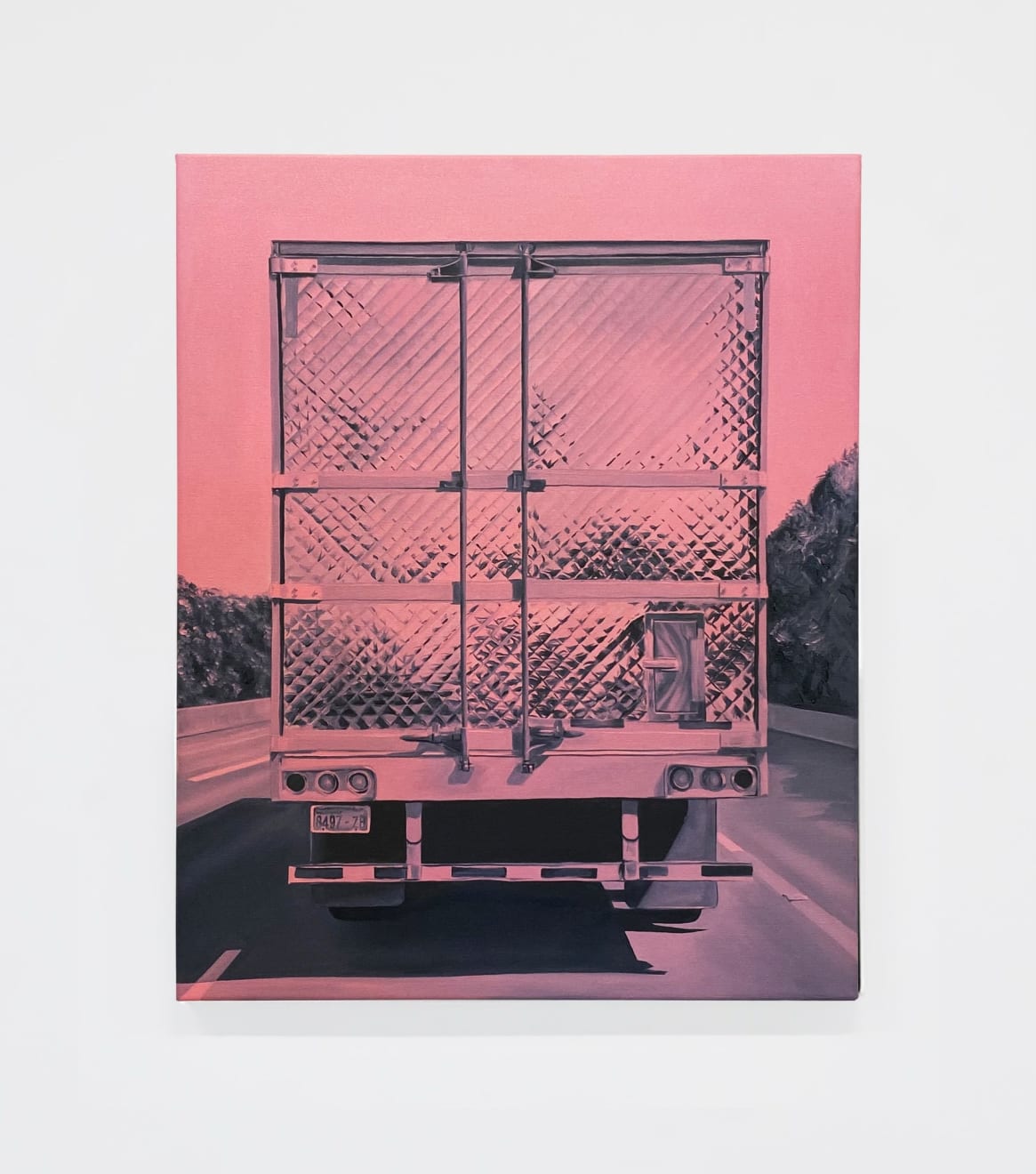 painting of the back of a semi truck