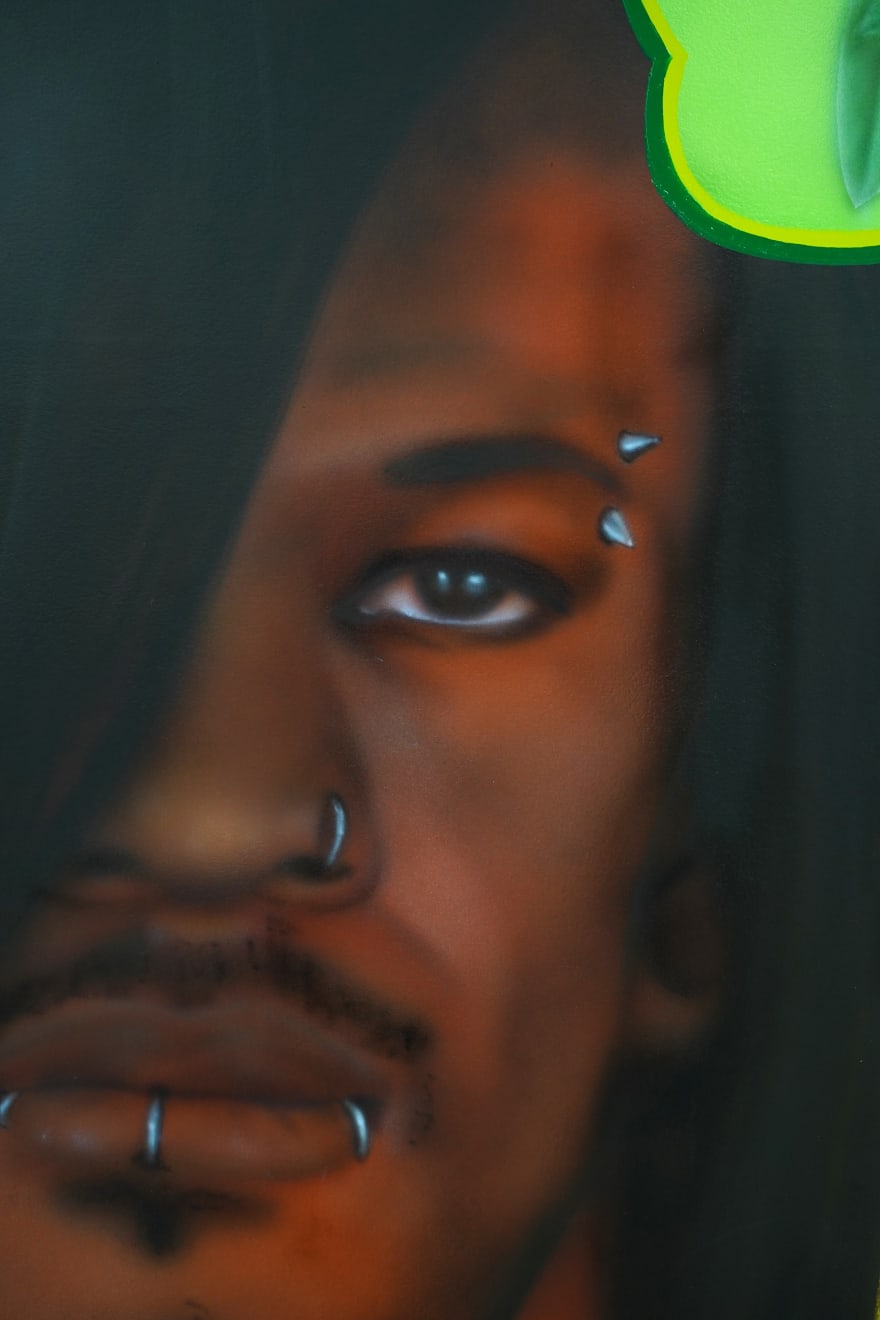 painting of jimmy butler with his hair straightened as the cover of a beauty product box