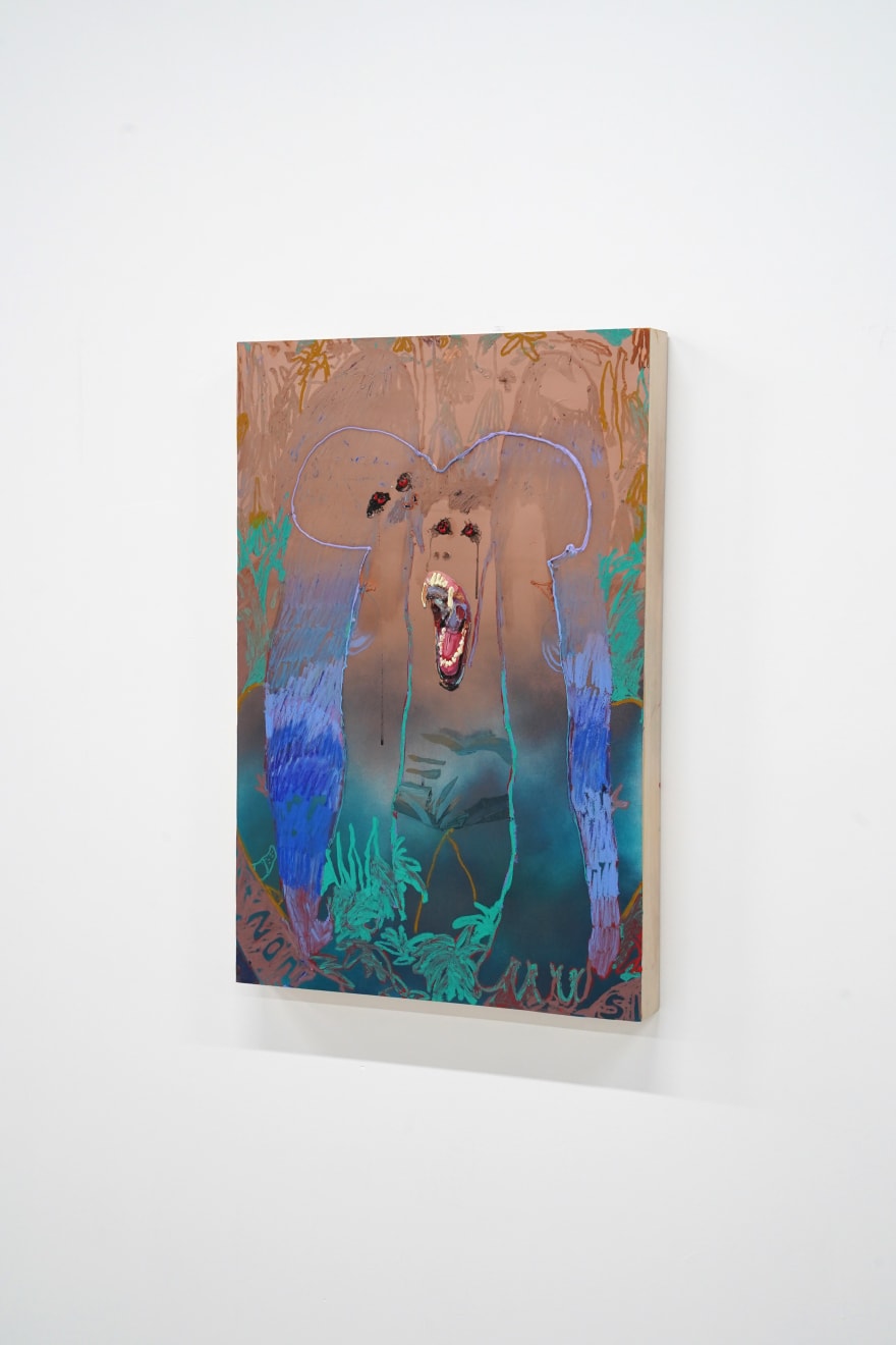 abstract painting of a monkey