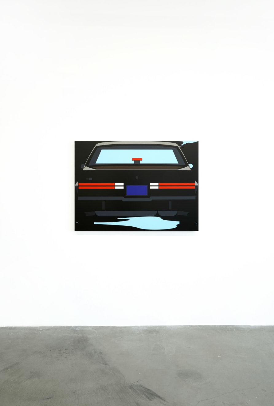 painting of the rear of a car