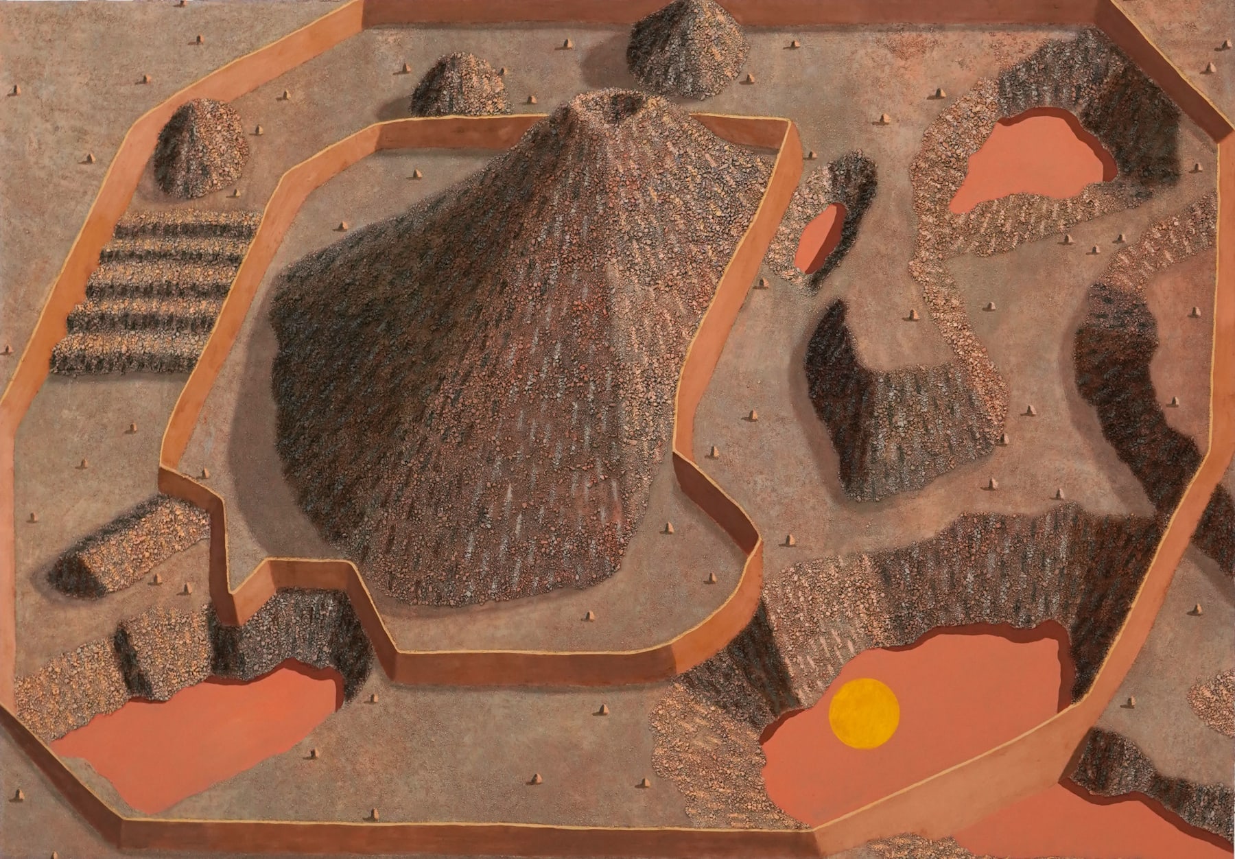 desert landscape painting with gravel