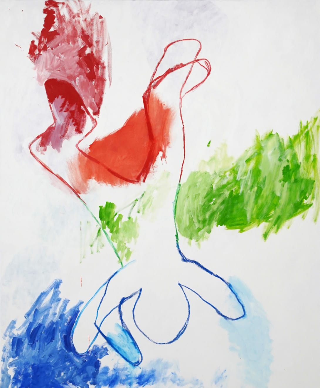 abstract painting of a a figure falling