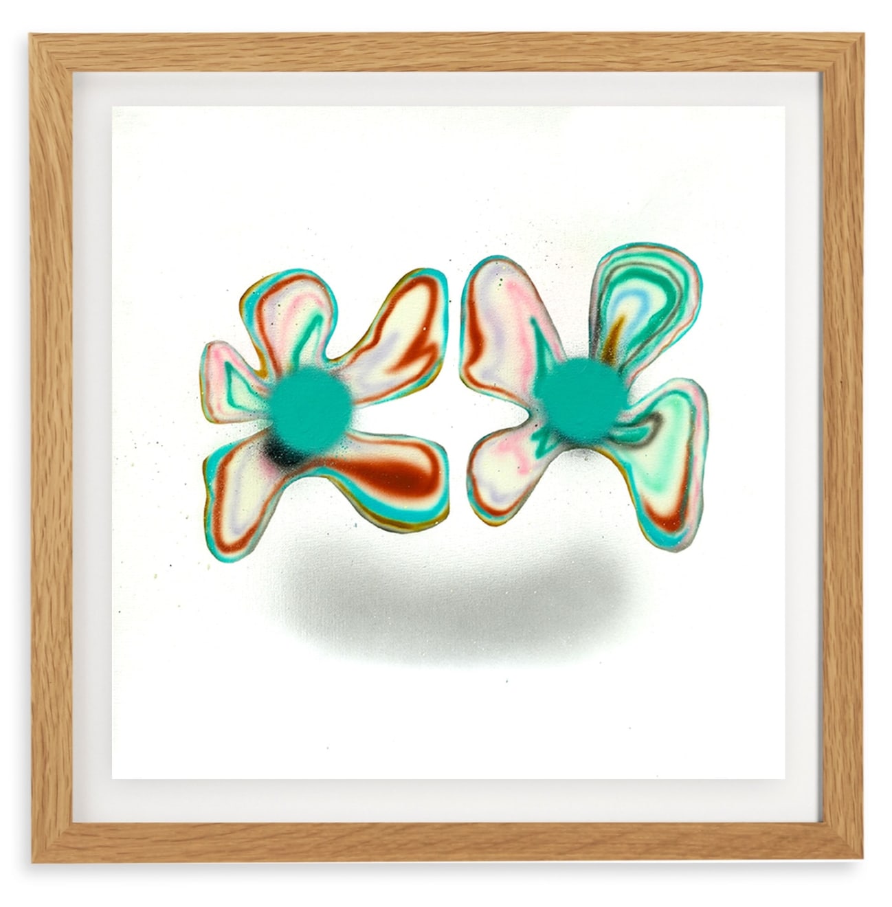 abstract flower painting in a frame