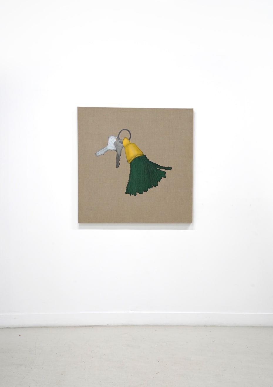 painting of a key with a green key chain