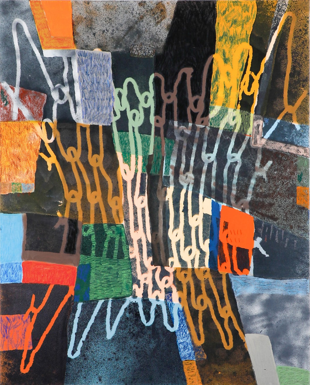 abstract painting of a fence by Michael Diamond