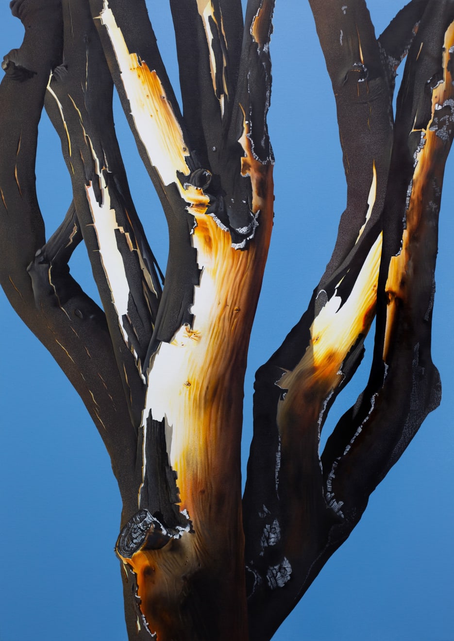 painting of a burnt orange tree