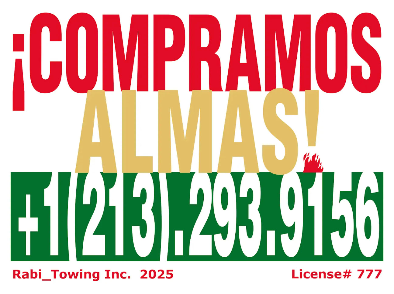 spanish we buy souls sign