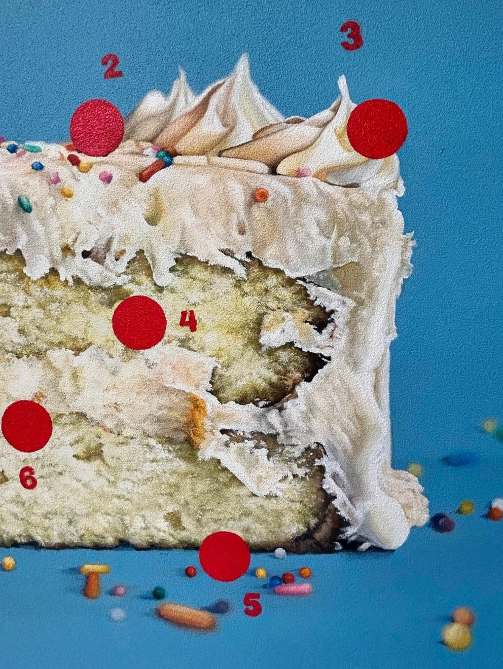 painting of a birthday cake with sprinkles