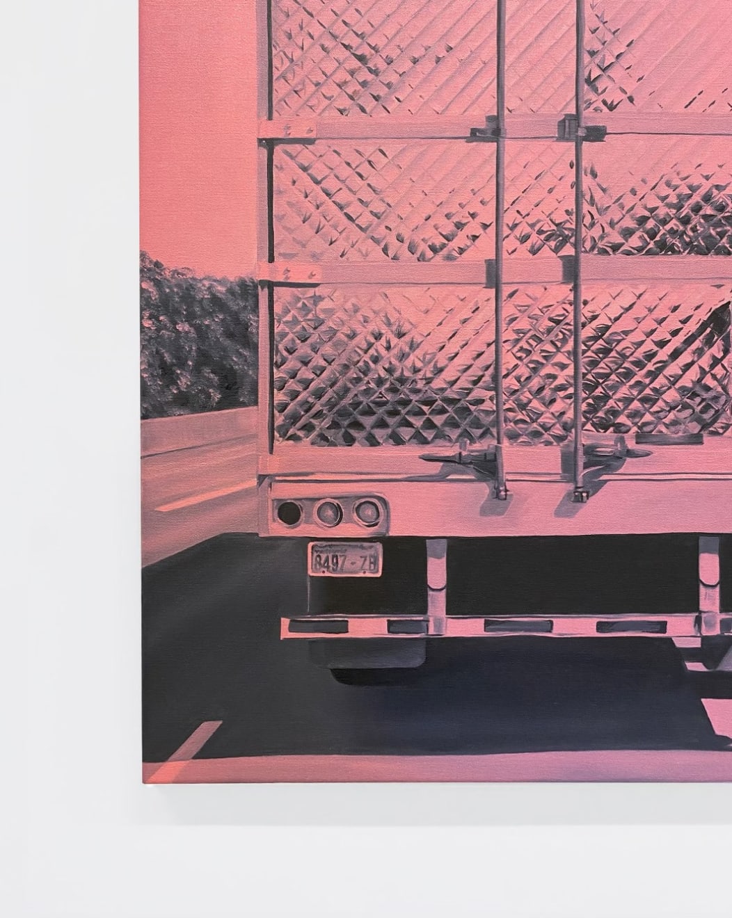painting of the back of a semi truck