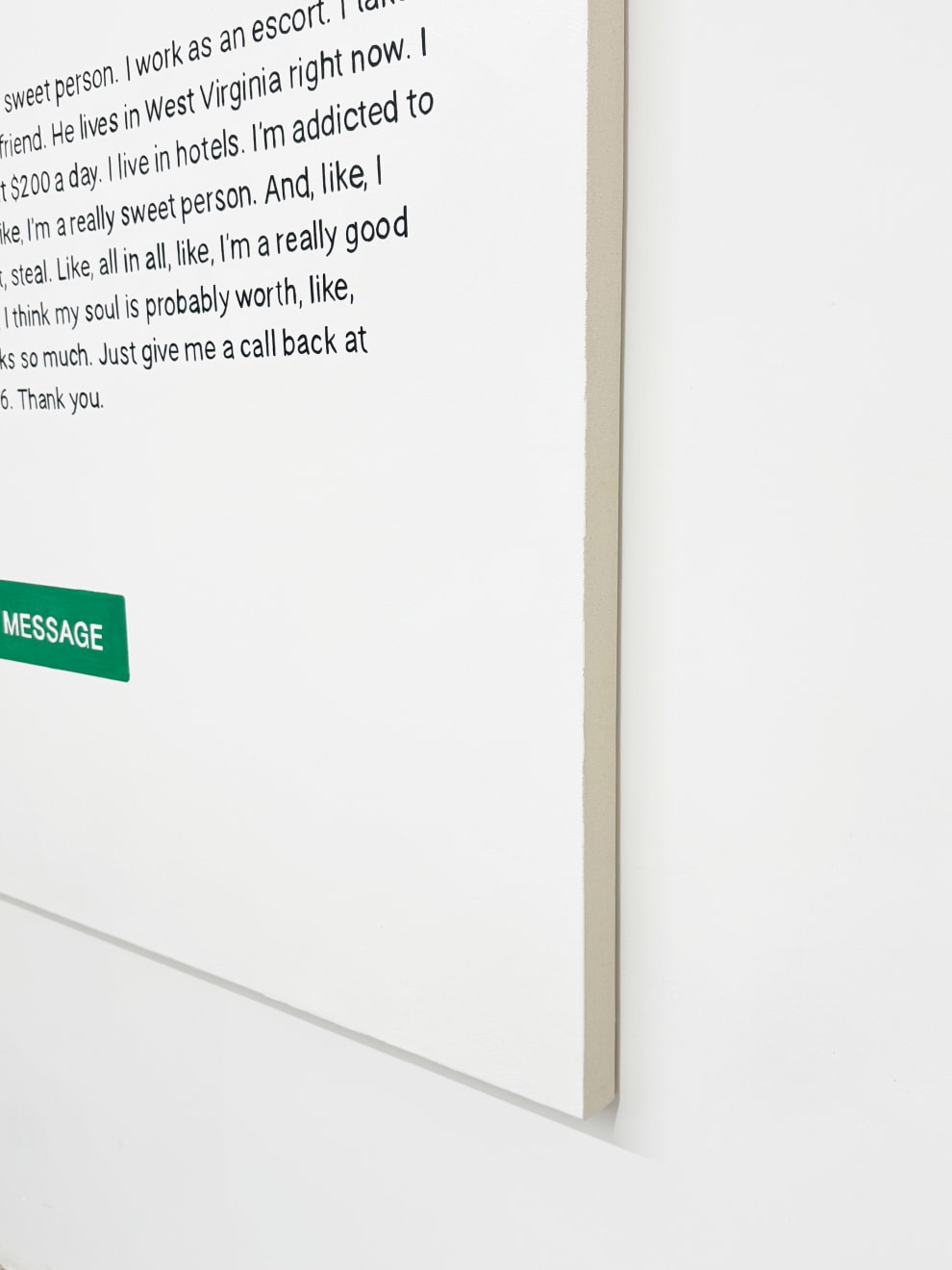 painting of a voicemail text