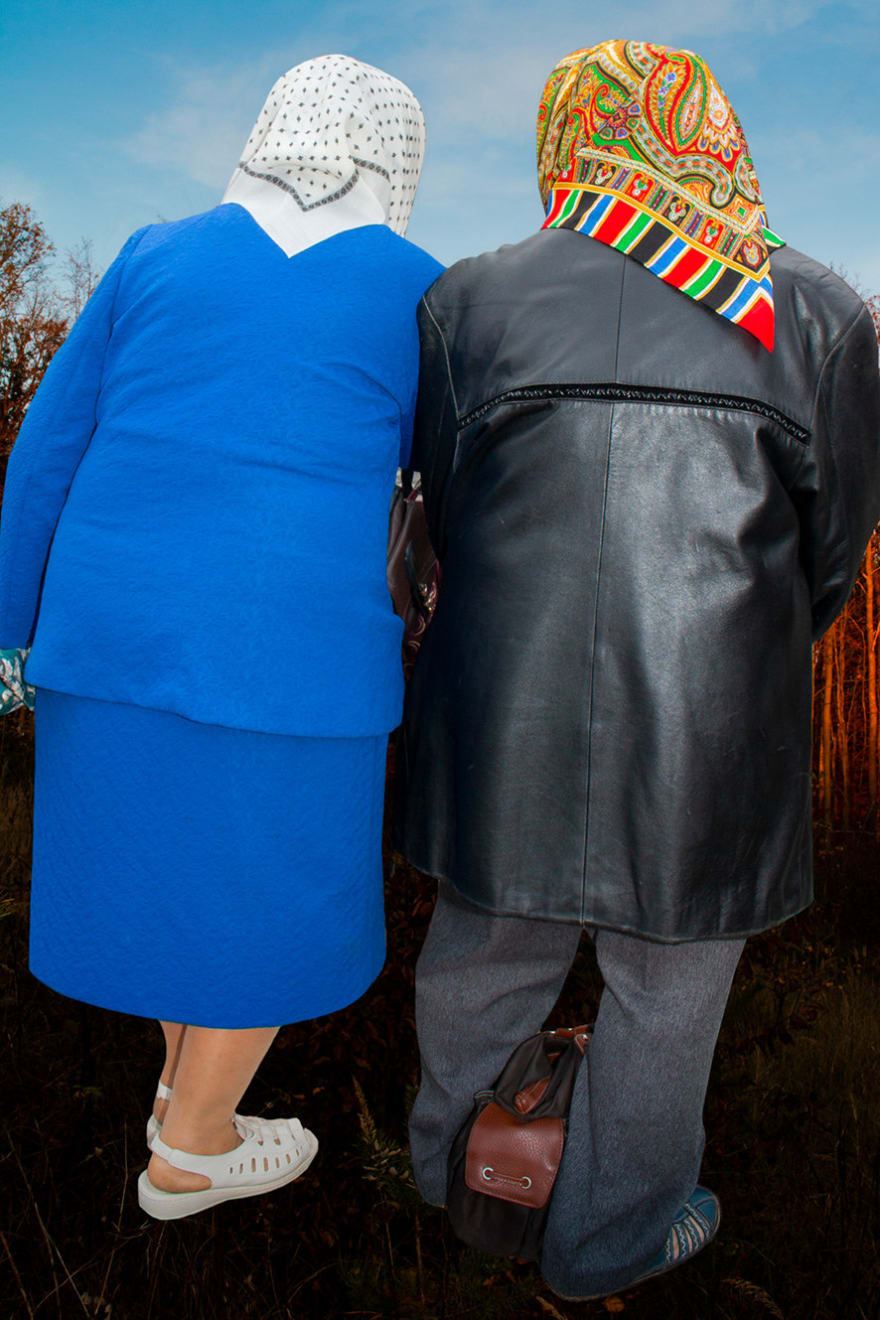 Elena Subach, Blue & black. From the series Grandmothers on the edge of Heaven, 2019