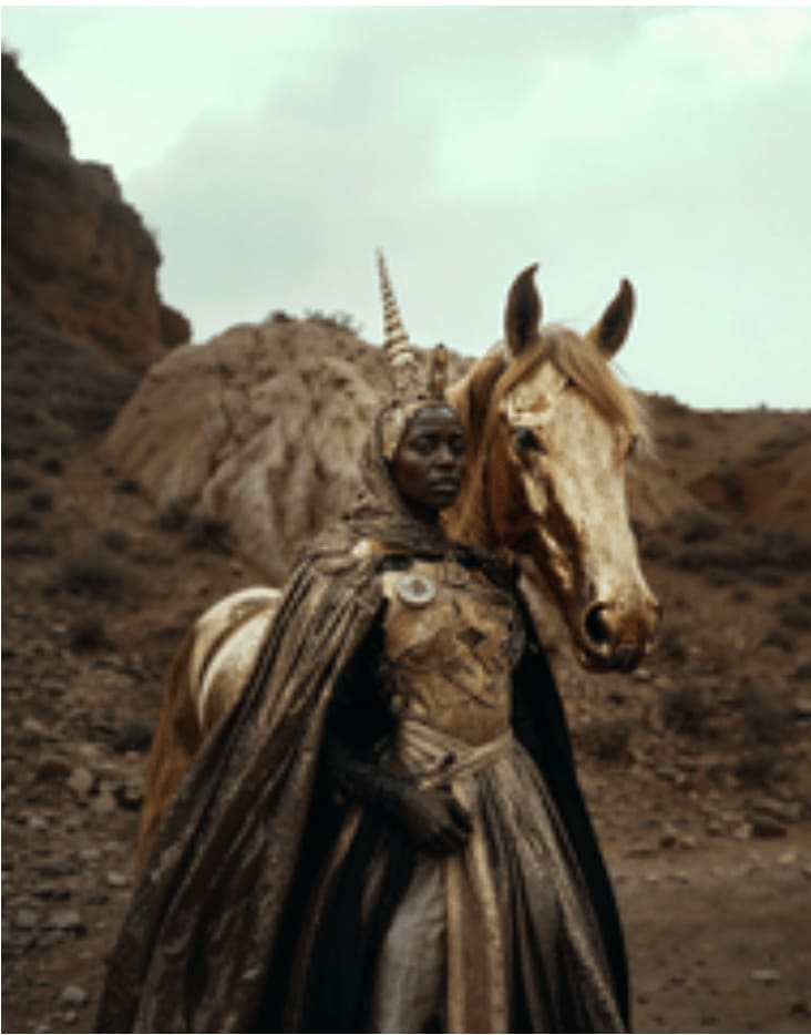 Delphine Diallo, The Golden Lady, 2024