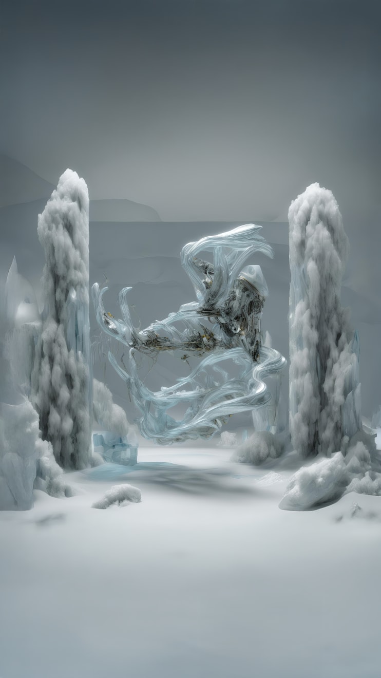 Sougwen Chung, BODY MACHINE (MERIDIANS) - Glacial Biome series, 2025