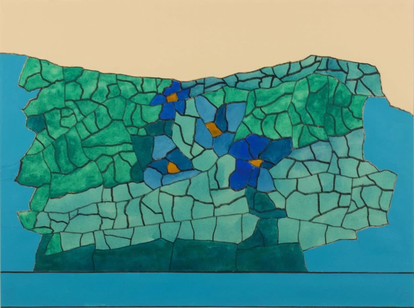 Derrick Greaves, Towards a Walled Garden VII, 2021