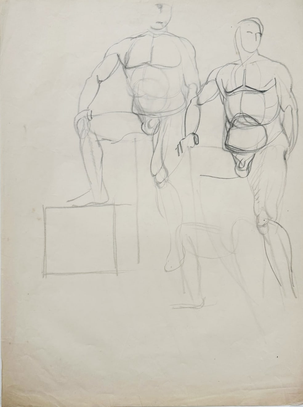 Michael Andrews, Standing Figures (Slade Drawing), c.1950