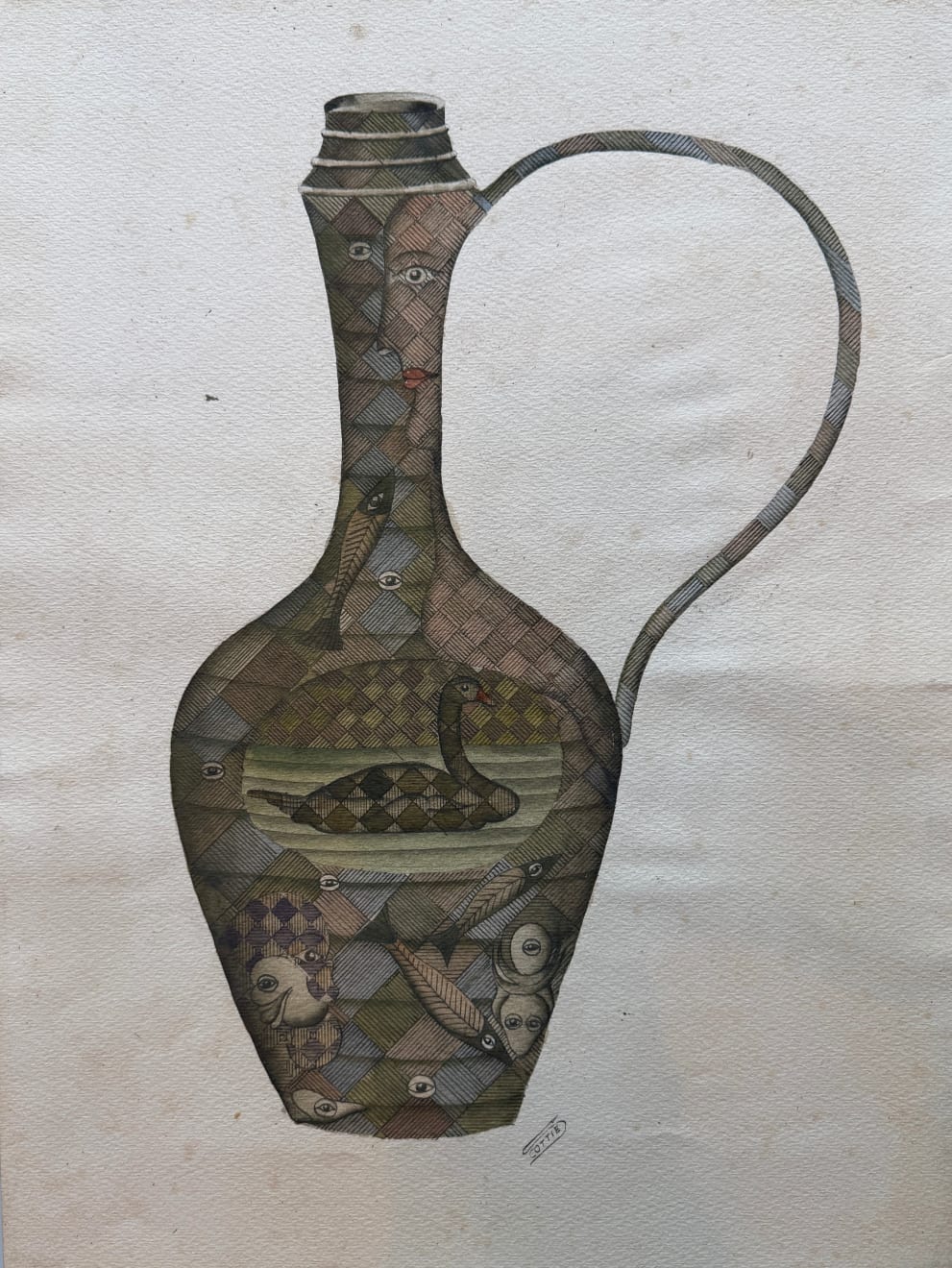 Scottie Wilson, Leda and the Swan, 1944