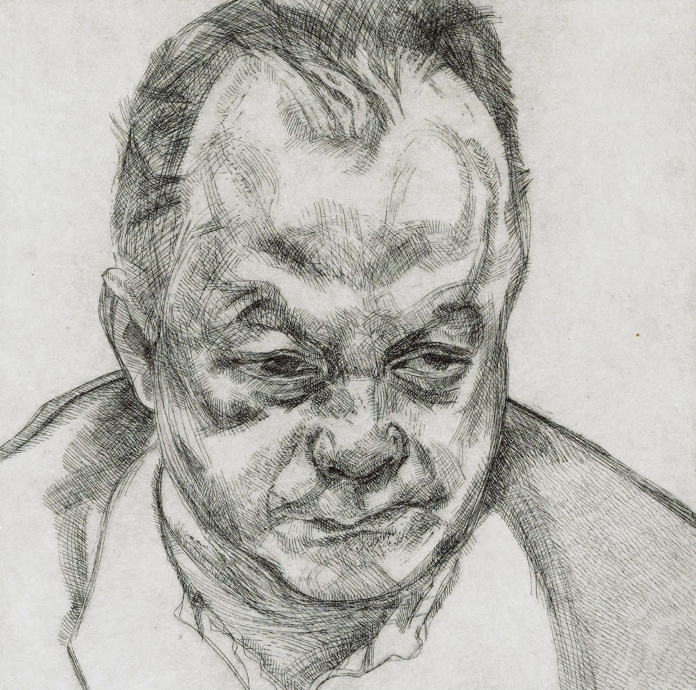 Lucian Freud, Head of Bruce Bernard, 1985