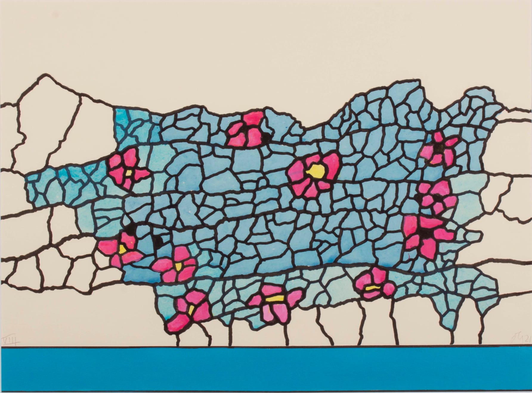 Derrick Greaves, Towards a Walled Garden VIII, 2021